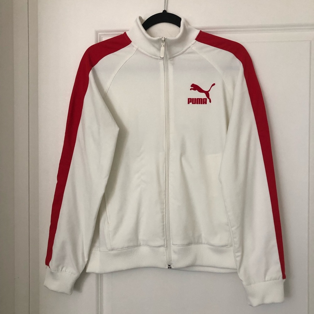 Puma Women’s Large Track Jacket - White/Red